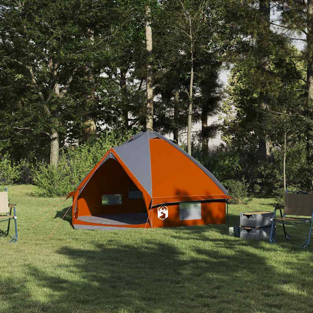 vidaXL Teepee Zelt für 4 Personen Grau und Orange 388 x 320 x 169 cm