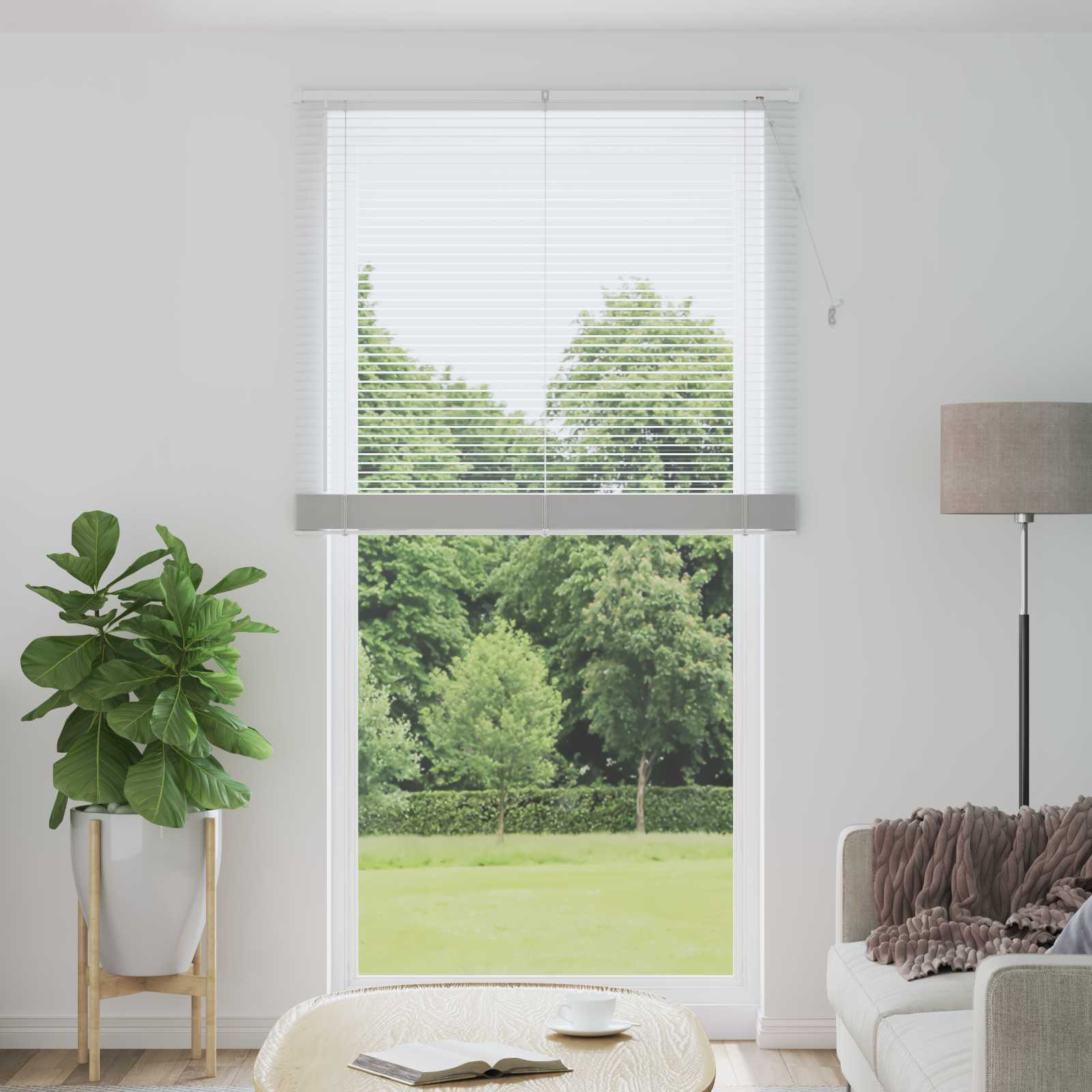 vidaXL Jalousie Weiß 213 x 120 cm 25 mm PVC