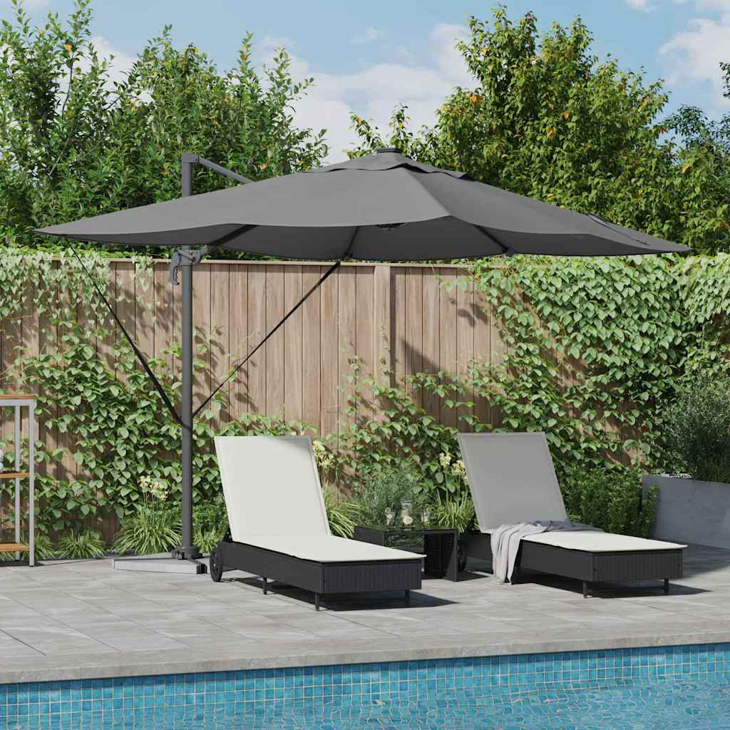 vidaXL Sonnenschirm mit LED-Lichtleisten Anthrazit 352 x 251 x 265 cm