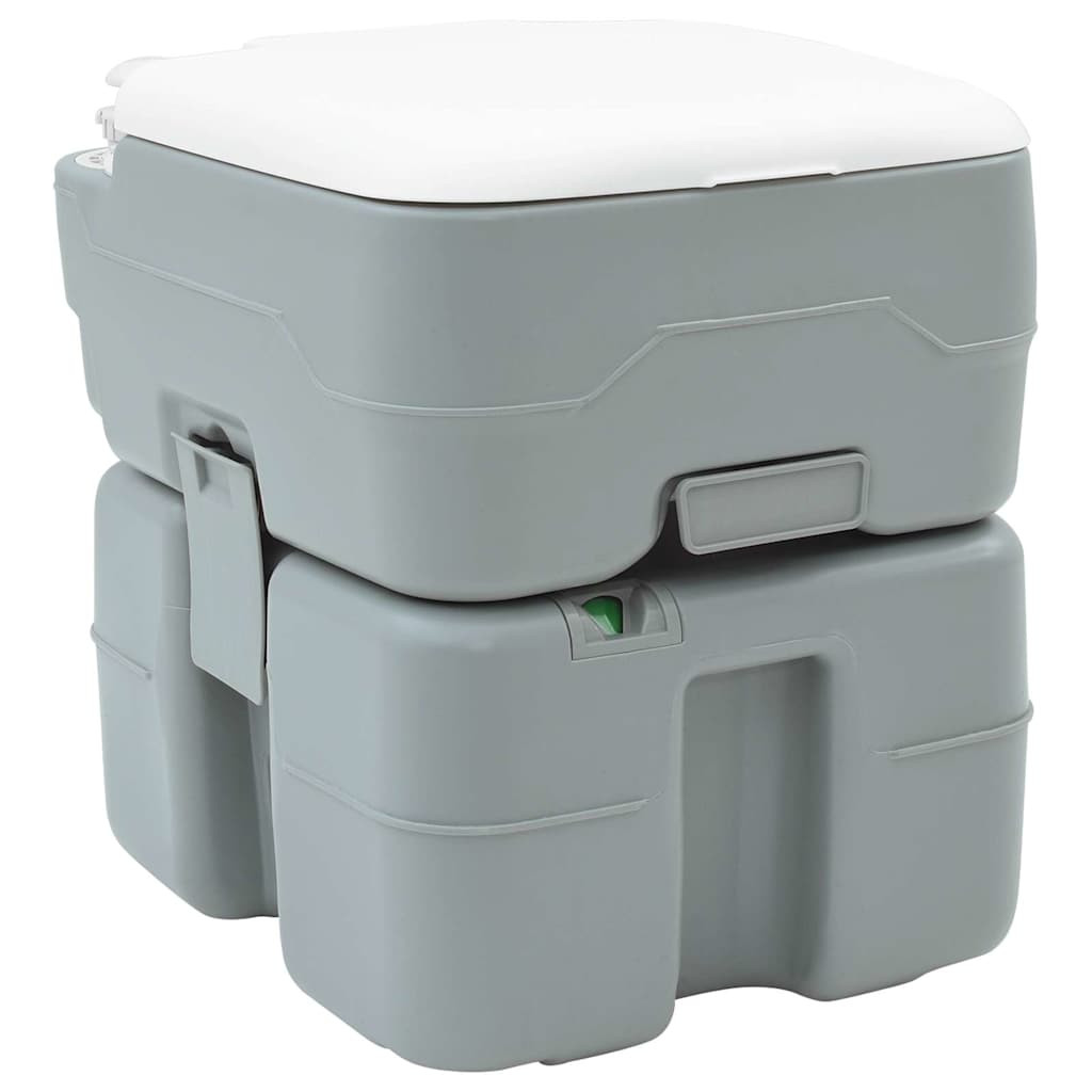 vidaXL Camping-Toilette Grau 41,5 x 36,5 x 42 cm