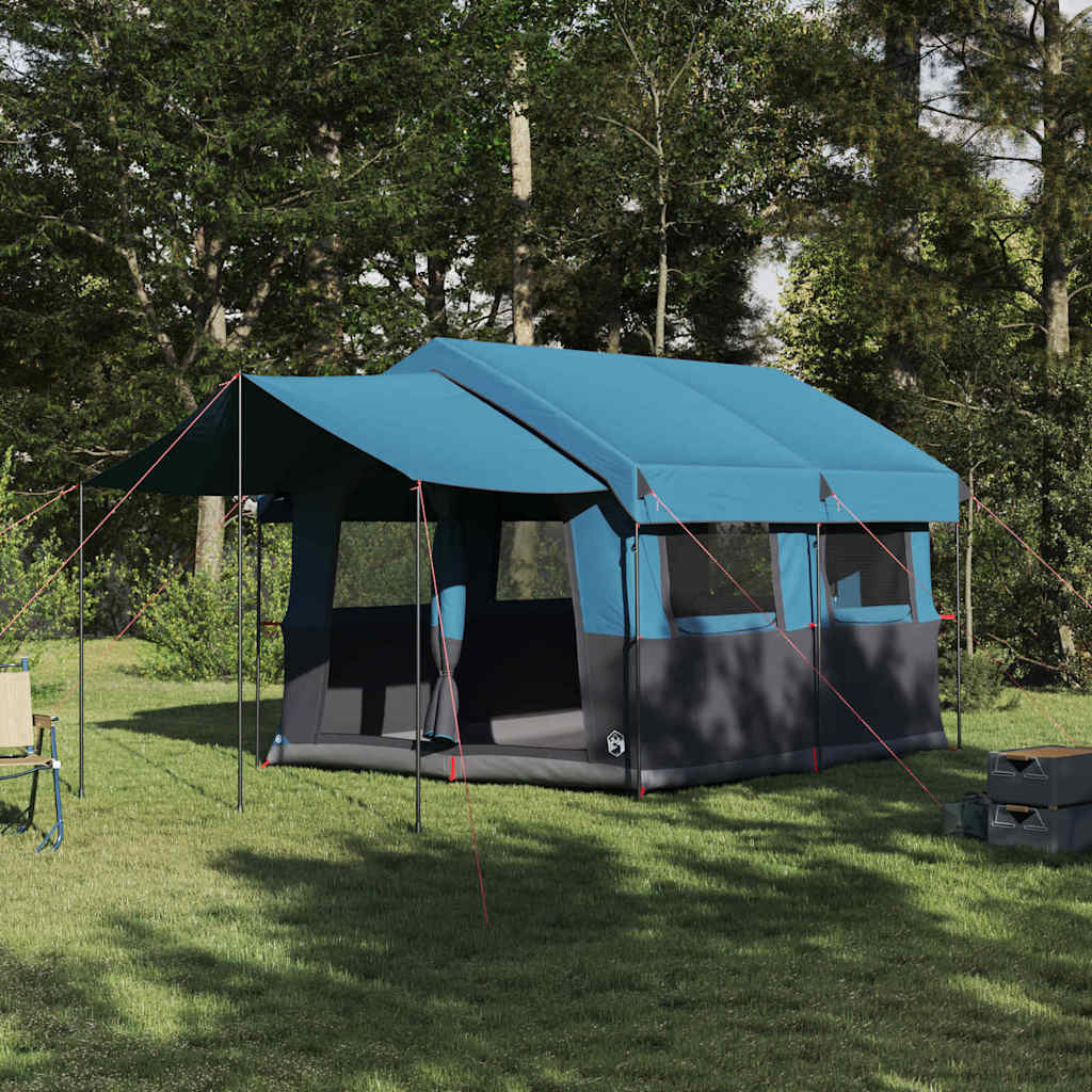 vidaXL Familienzelt für 4 Personen Blau und Grau 324 x 255 x 230 cm