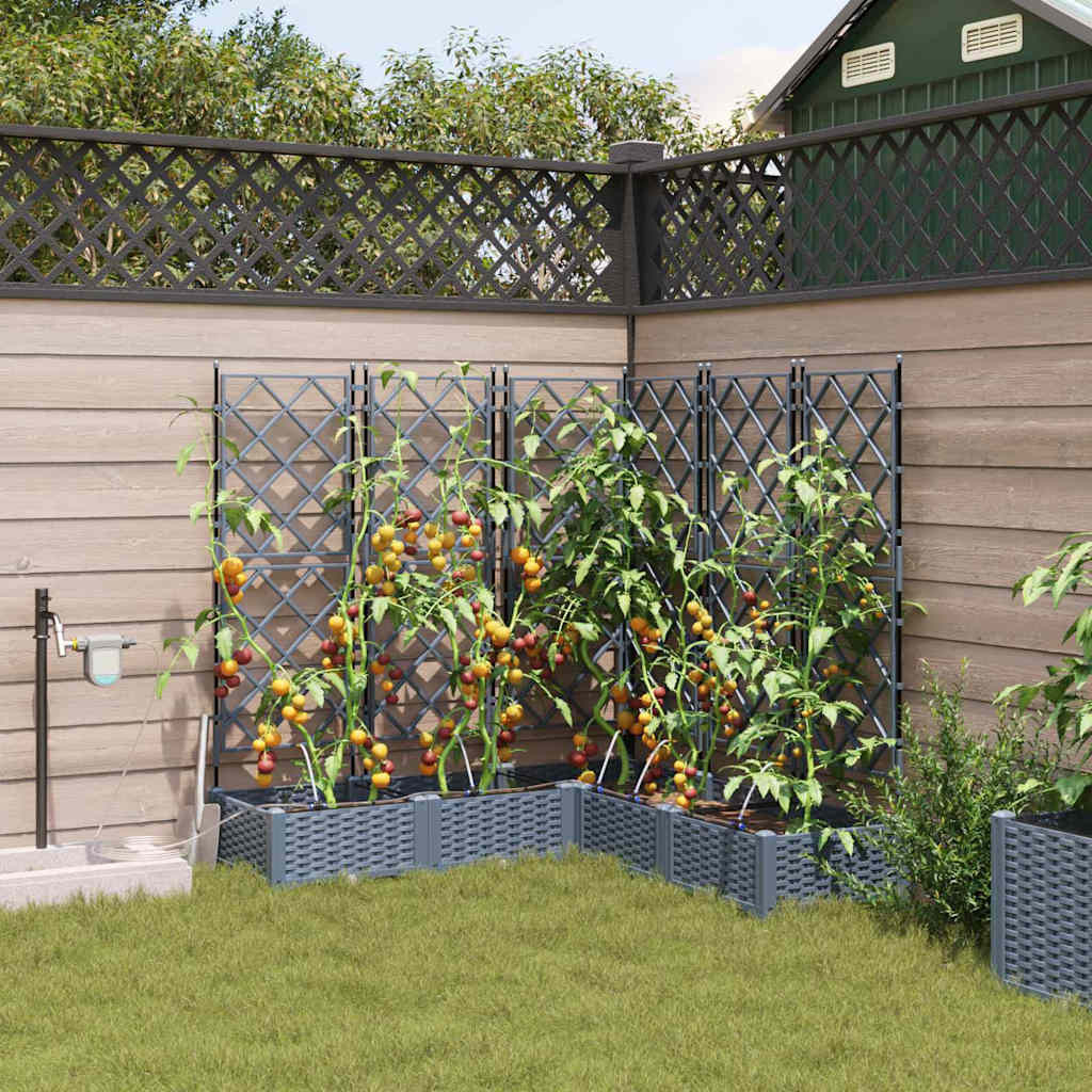 vidaXL Garten-Pflanzgefäß 5 Stk. Hellgrau 120 x 120 x 126 cm PP