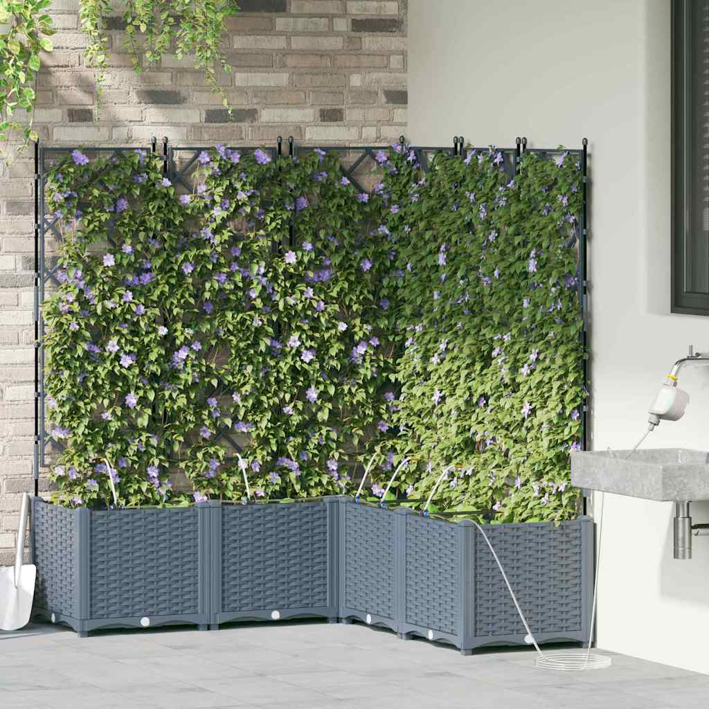 vidaXL Garten-Pflanzgefäß 5 Stk. Hellgrau 120 x 120 x 142 cm PP