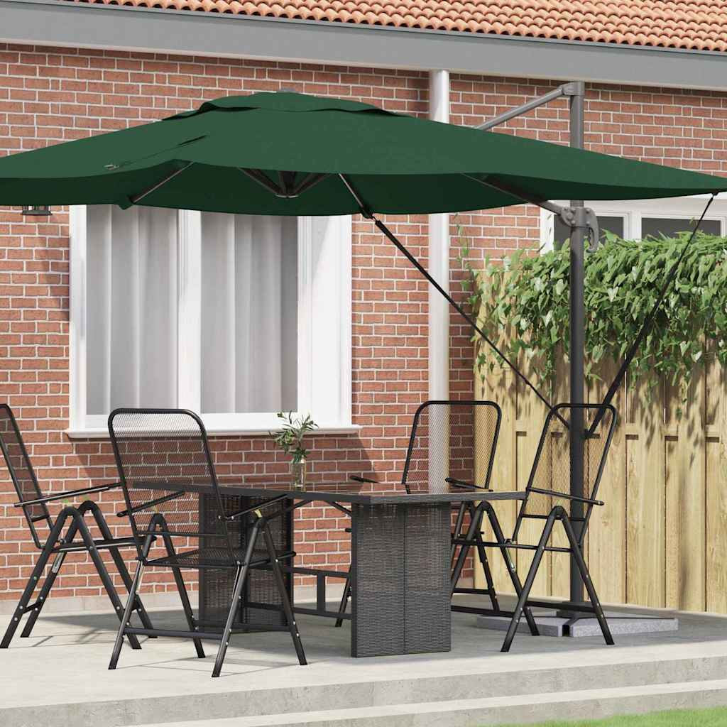 vidaXL Roma Parasol Grün 286 x 284 x 265 cm Aluminium und Polyester