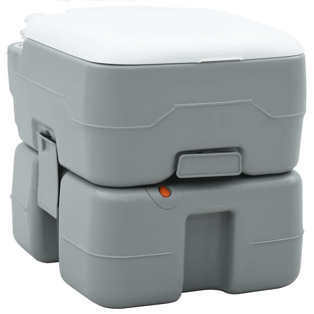 vidaXL Camping-Toilette Grau und Weiß 41,5 x 36,5 x 37,5 cm