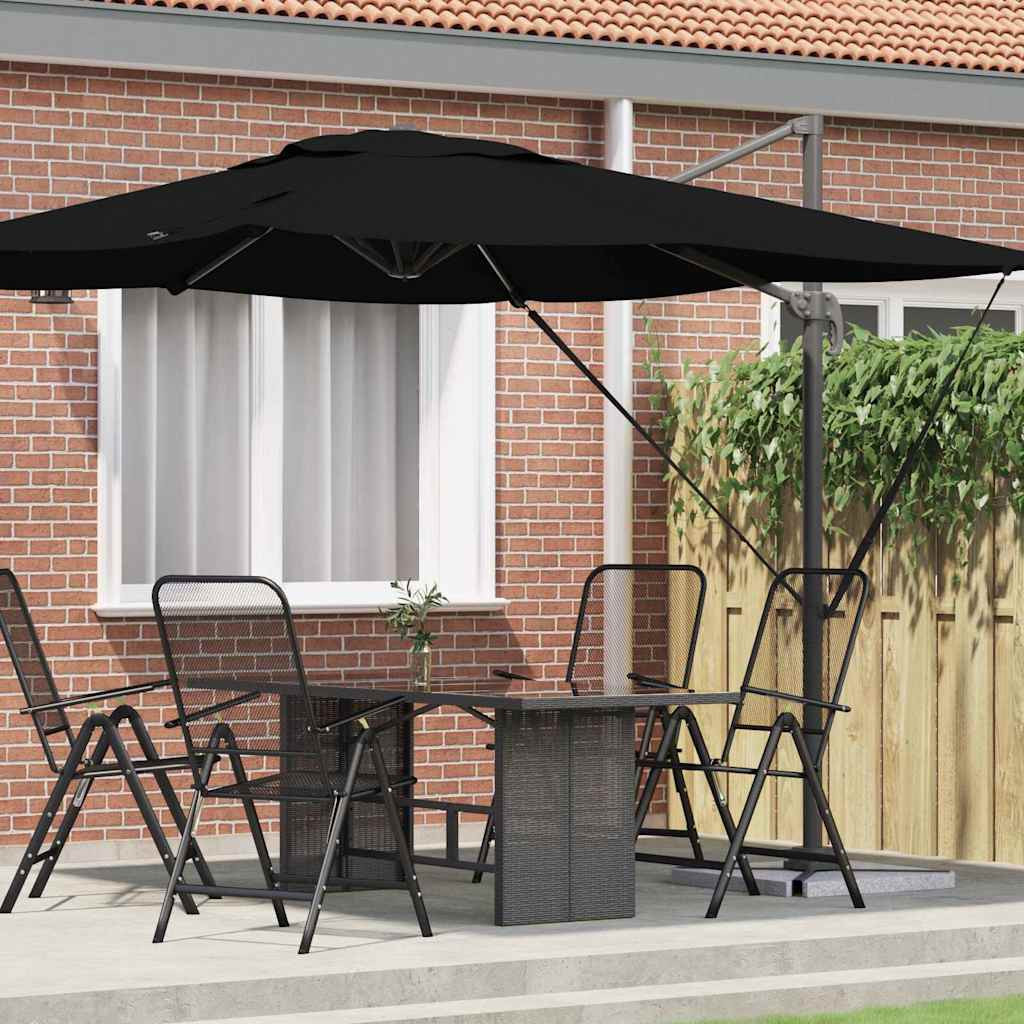 vidaXL Roma Parasol Schwarz 286 x 284 x 265 cm Aluminium und Polyester