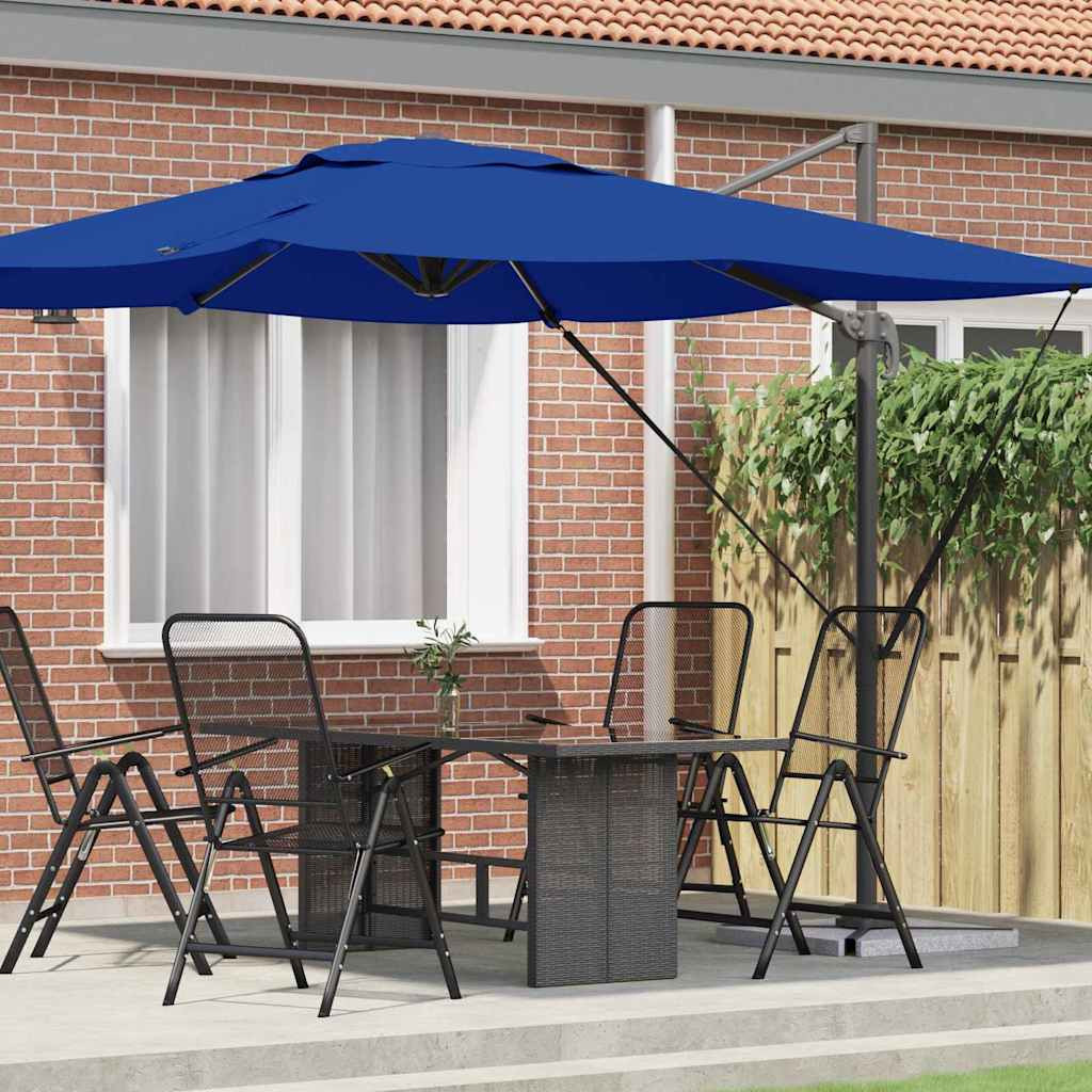 vidaXL Roma Parasol Blau 286 x 284 x 265 cm Aluminium und Polyester