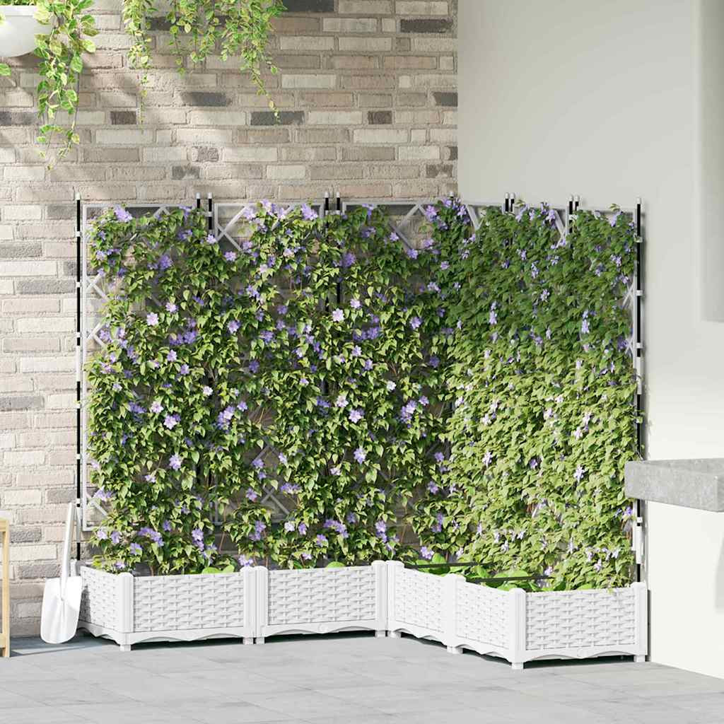 vidaXL Garten-Pflanzgefäß 5 Stk. Weiß 120 x 120 x 125,5 cm PP