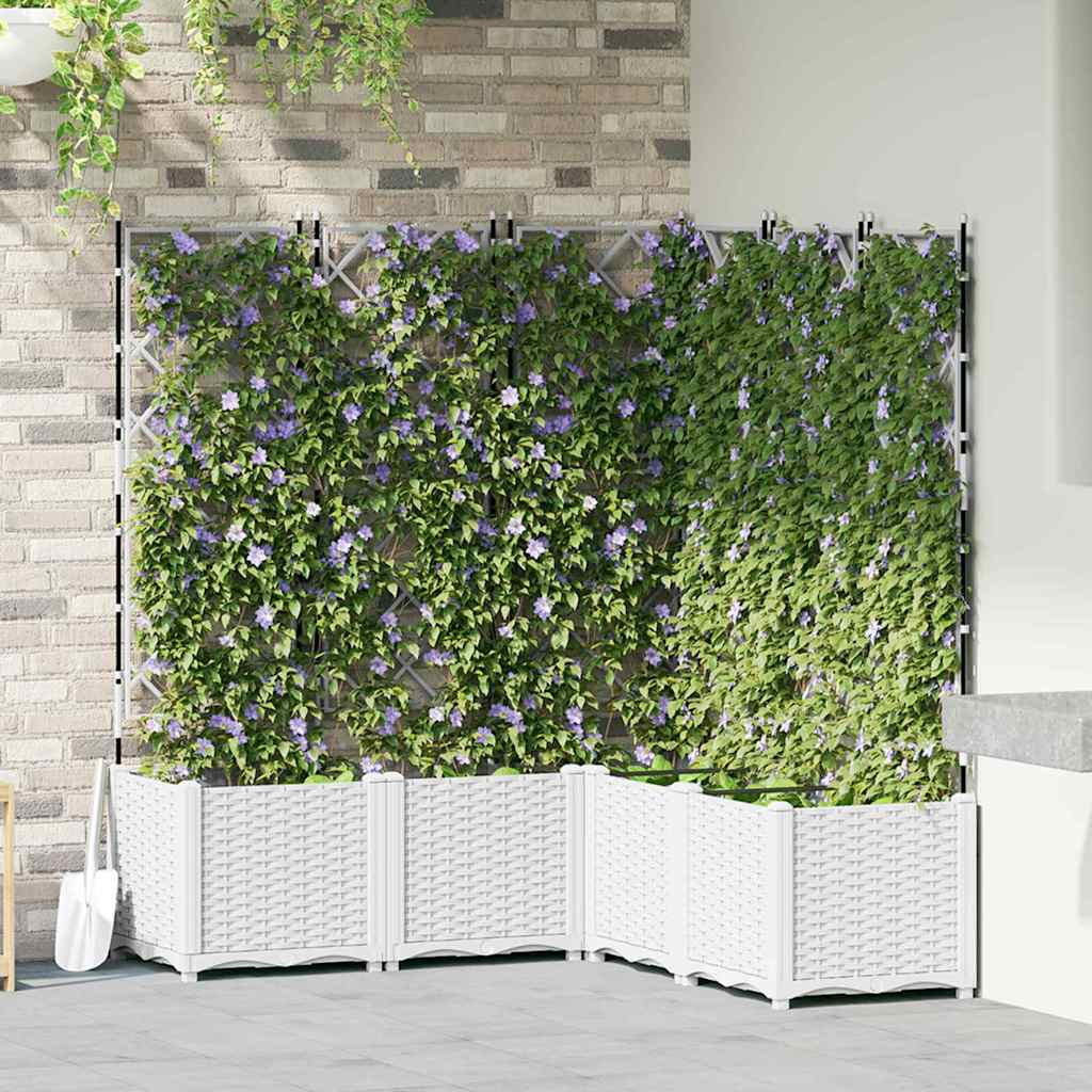 vidaXL Garten-Pflanzgefäß 5 Stk. Weiß 120 x 120 x 143 cm PP