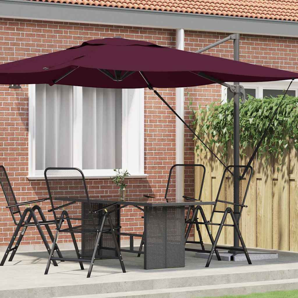 vidaXL Roma Parasol Rot 286 x 284 x 265 cm Aluminium und Polyester