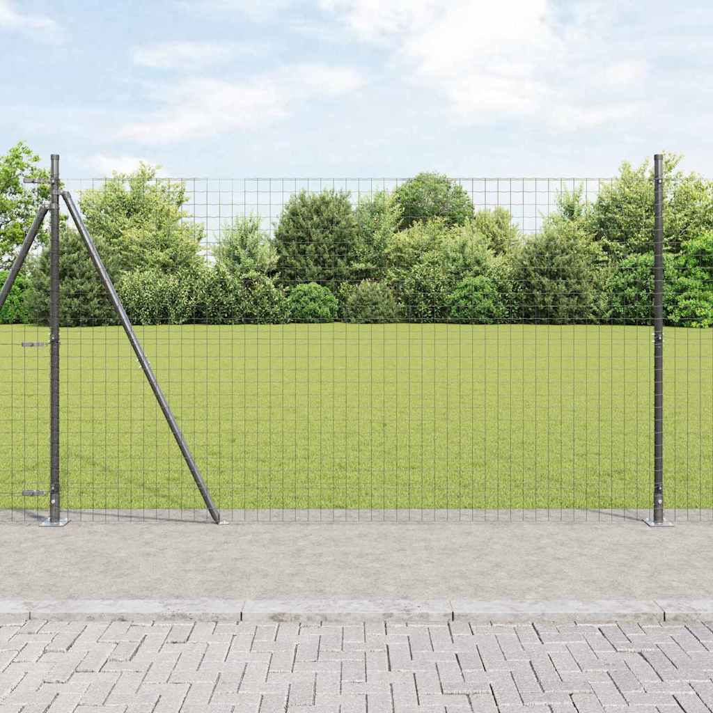 vidaXL Zaunpfosten zum Einbetonieren 7 Stk. Grau