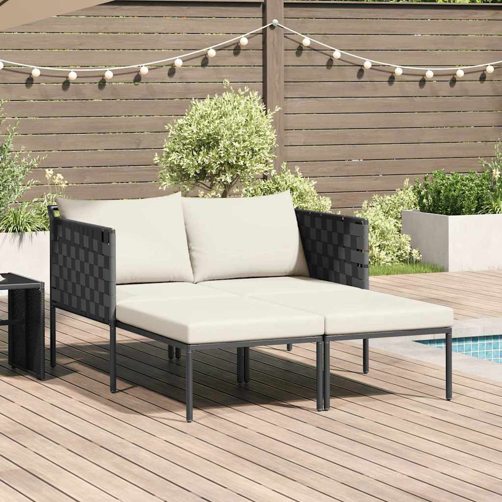 vidaXL Sonnenliege mit Kissen 2-Person Anthrazit 153 x 115 x 69,5 cm