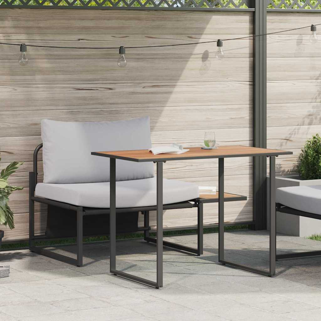 vidaXL Outdoor-Stahl-Sitzmöbel 2 pcs Hellgrau Stahl