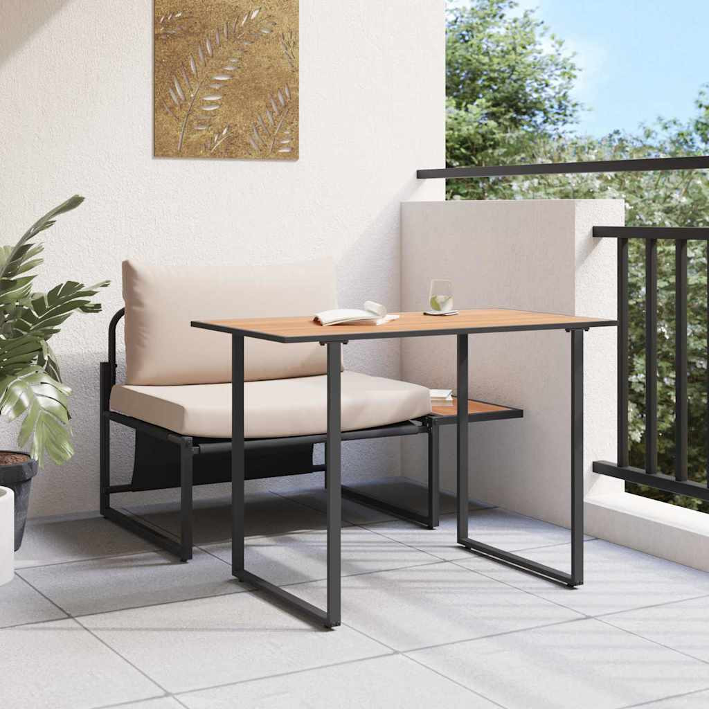 vidaXL Outdoor-Stahl-Sitzmöbel 2 pcs Taupe Stahl