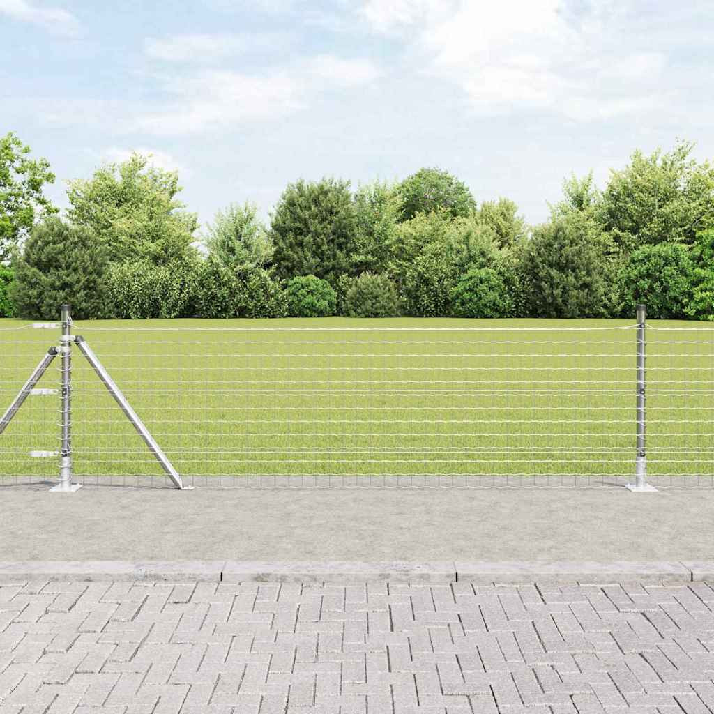 vidaXL Zaunpfosten zum Einbetonieren 7 Stk. Silber