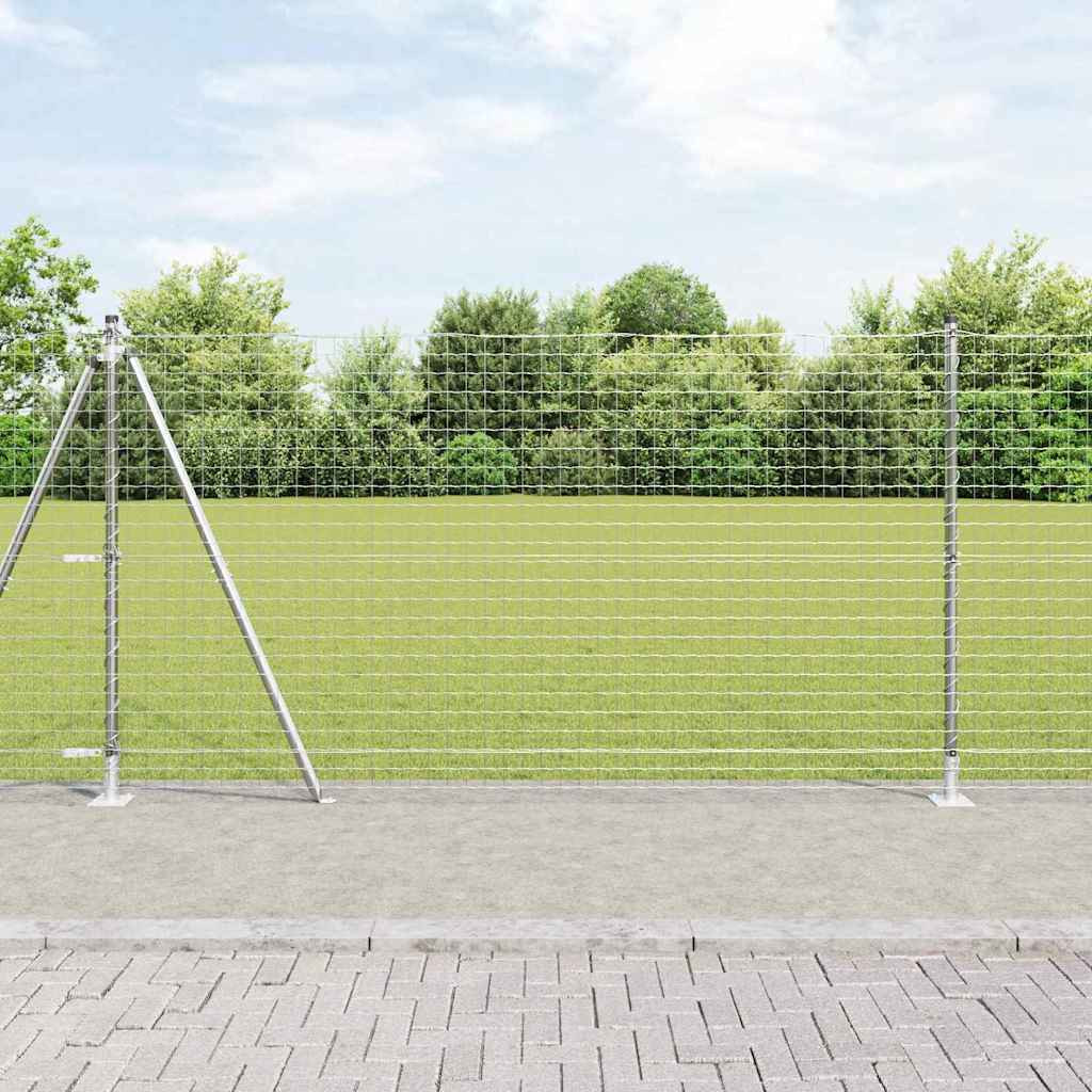 vidaXL Zaunpfosten zum Einbetonieren 7 Stk. Silber
