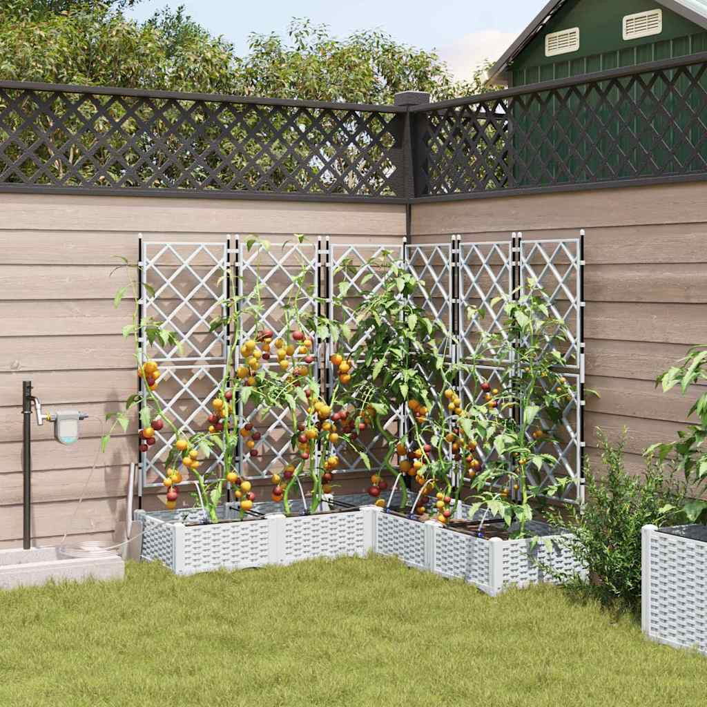 vidaXL Garten-Pflanzgefäß 5 Stk. Weiß 120 x 120 x 126 cm PP