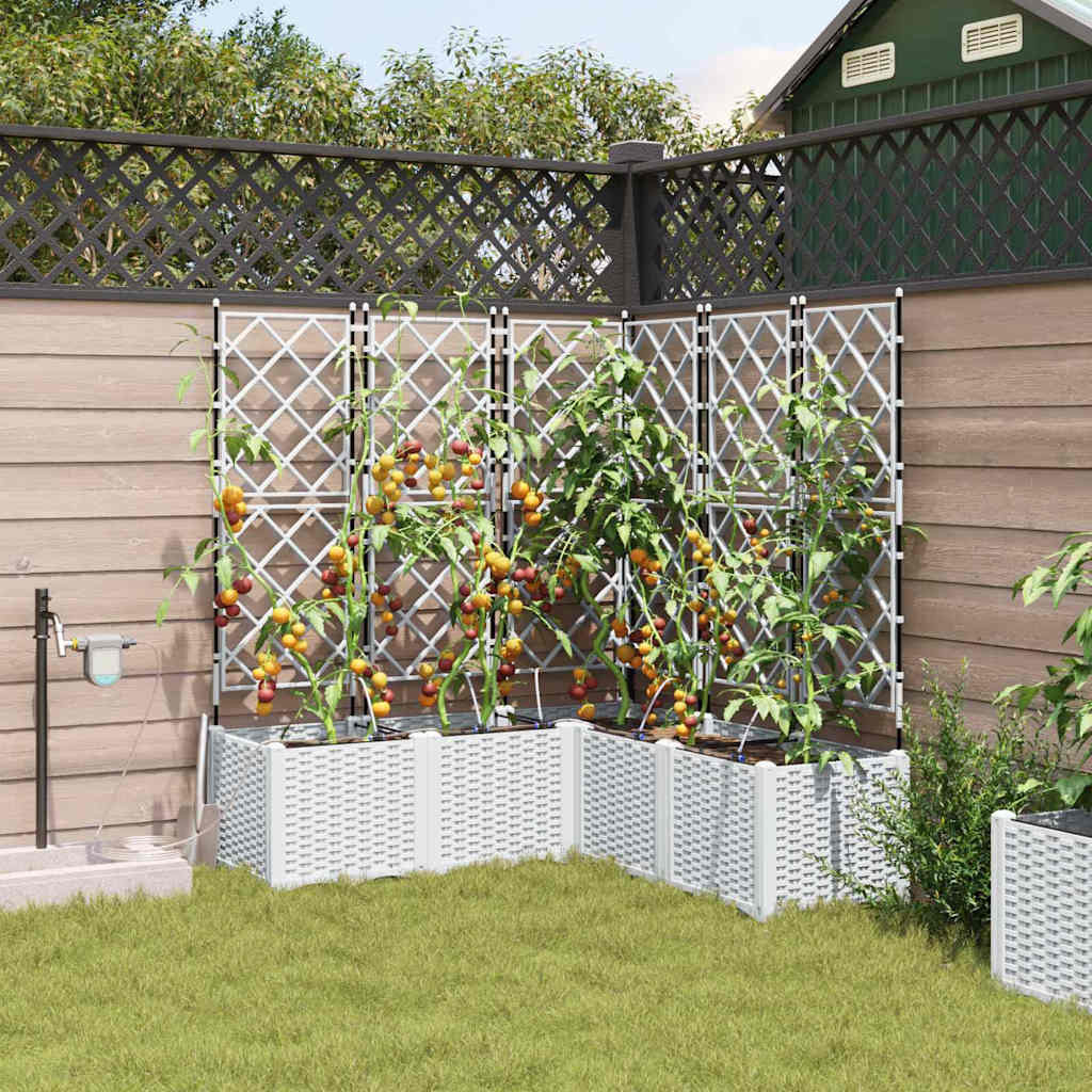 vidaXL Garten-Pflanzgefäß 5 Stk. Weiß 120 x 120 x 142 cm PP