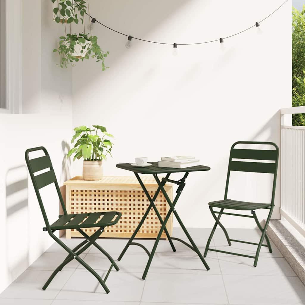 vidaXL Gartenklappstuhl 2 pcs Grün 42 x 52 x 82 cm