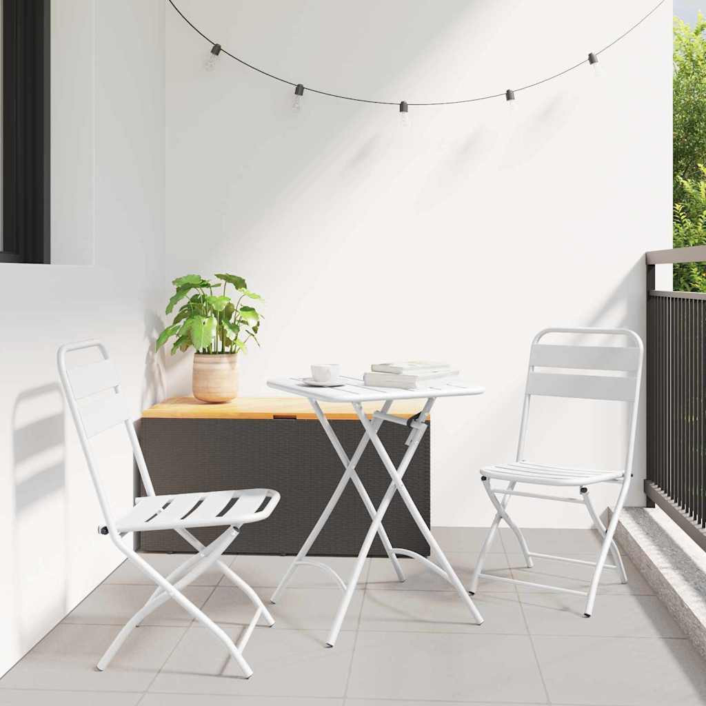 vidaXL Gartenklappstuhl 2 pcs Weiß 42 x 52 x 82 cm