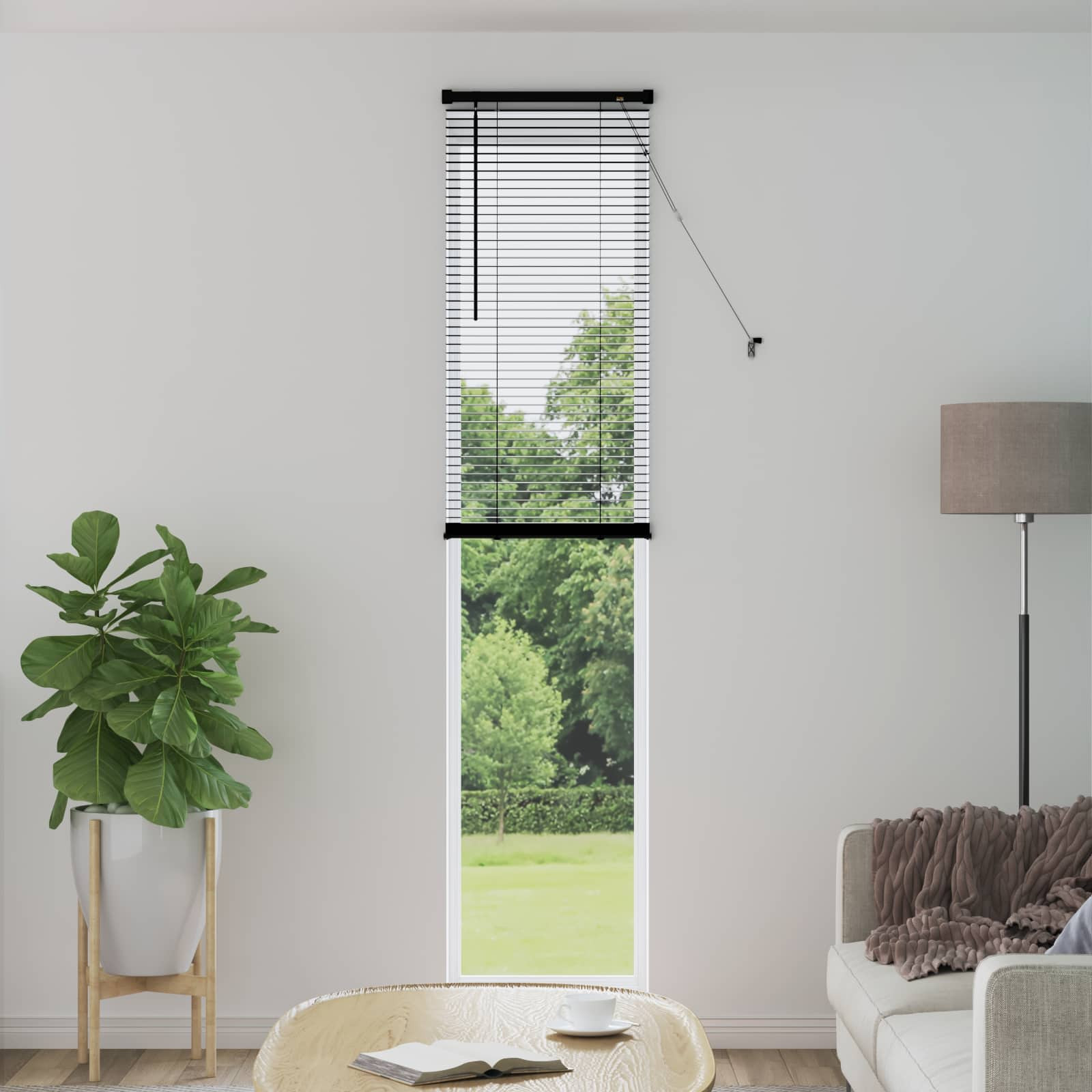 vidaXL Jalousie Schwarz 213 x 50 cm 25 mm PVC
