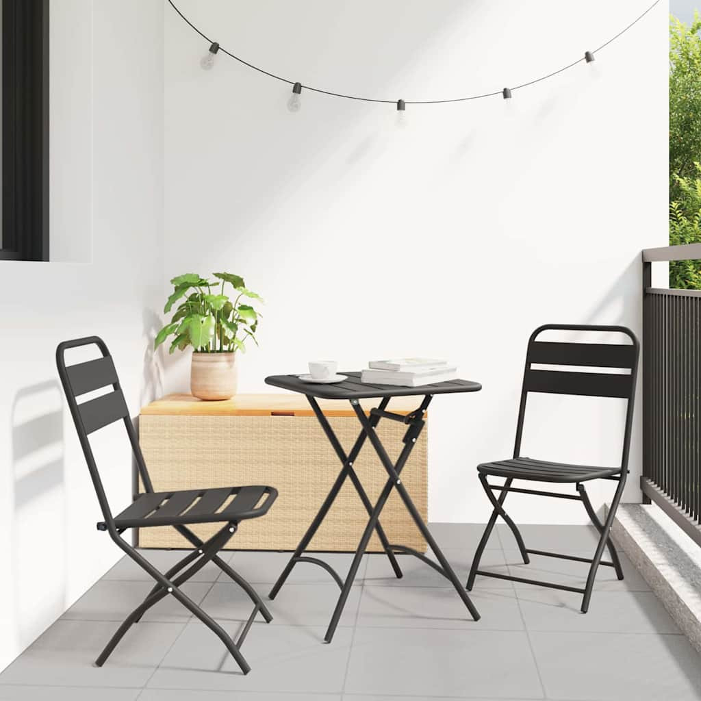 vidaXL Gartenklappstuhl 2 pcs Anthrazit 42 x 52 x 82 cm