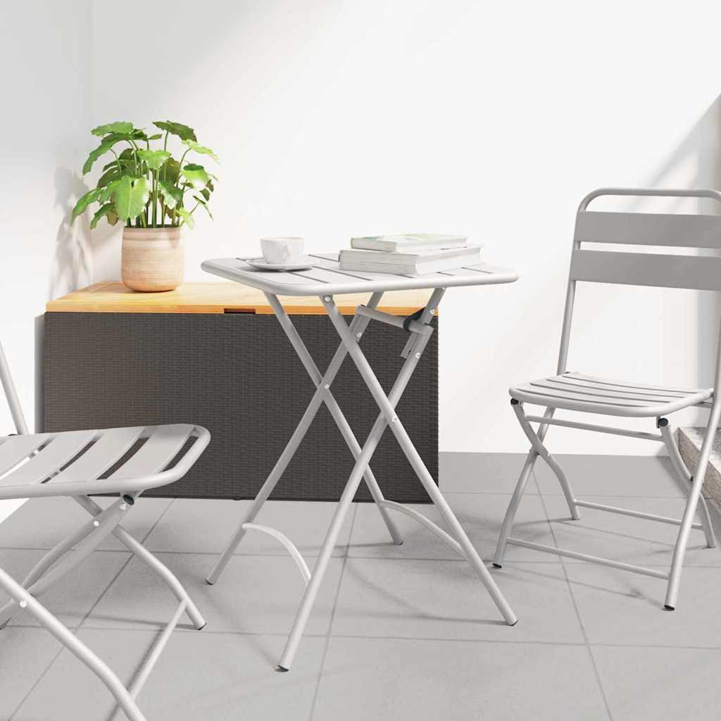 vidaXL Bistrotisch Beige 55 x 55 x 72,5 cm Pulverbeschichteter Stahl
