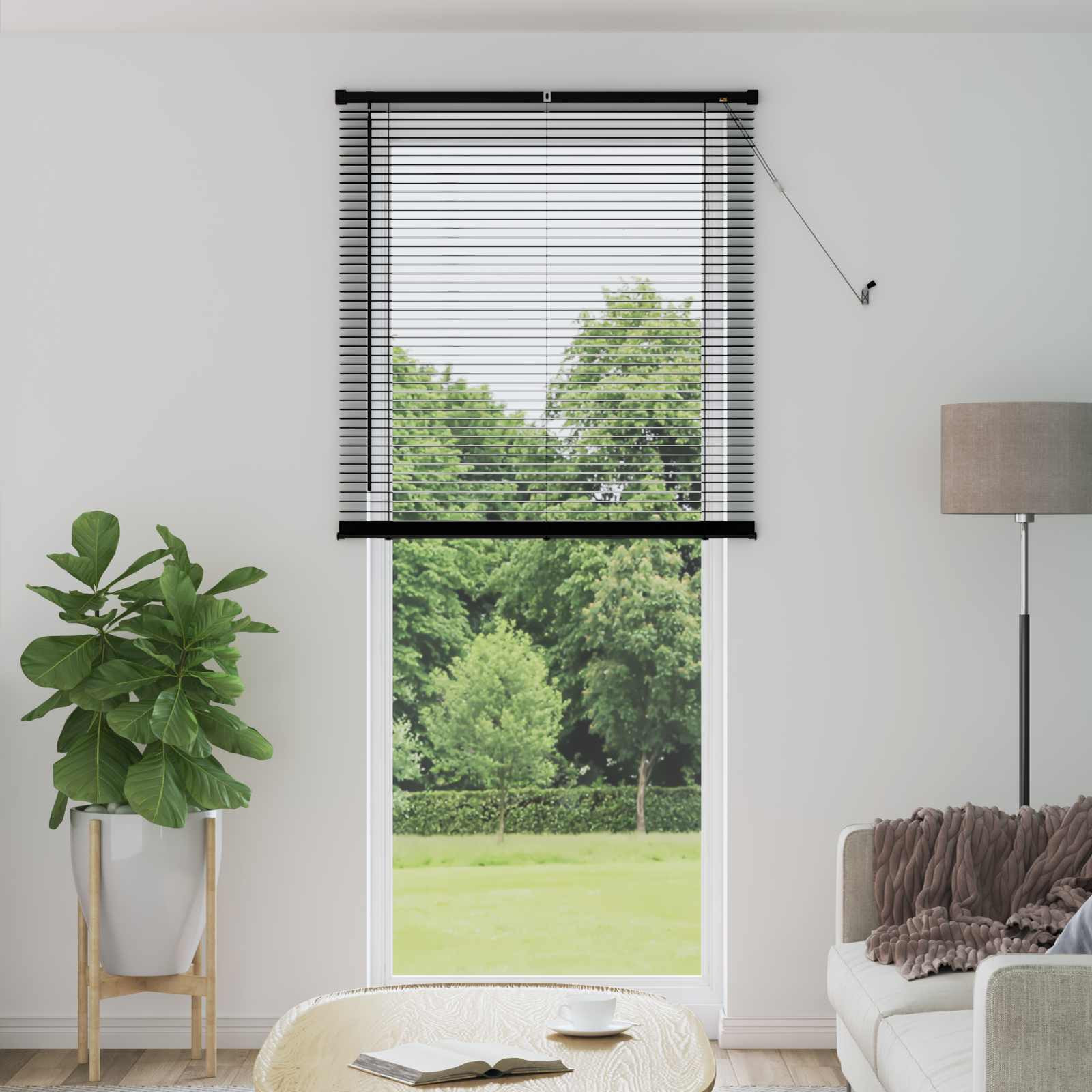 vidaXL Jalousie Schwarz 213 x 80 cm 25 mm PVC