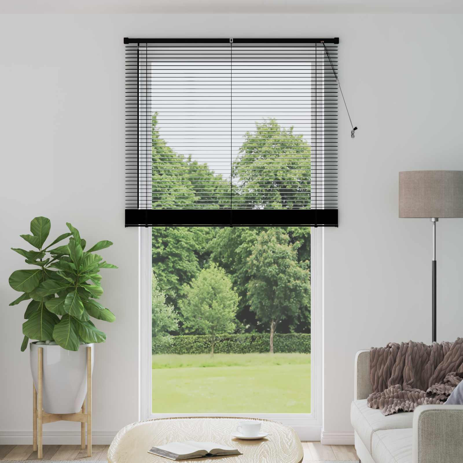 vidaXL Jalousie Schwarz 213 x 110 cm 25 mm PVC