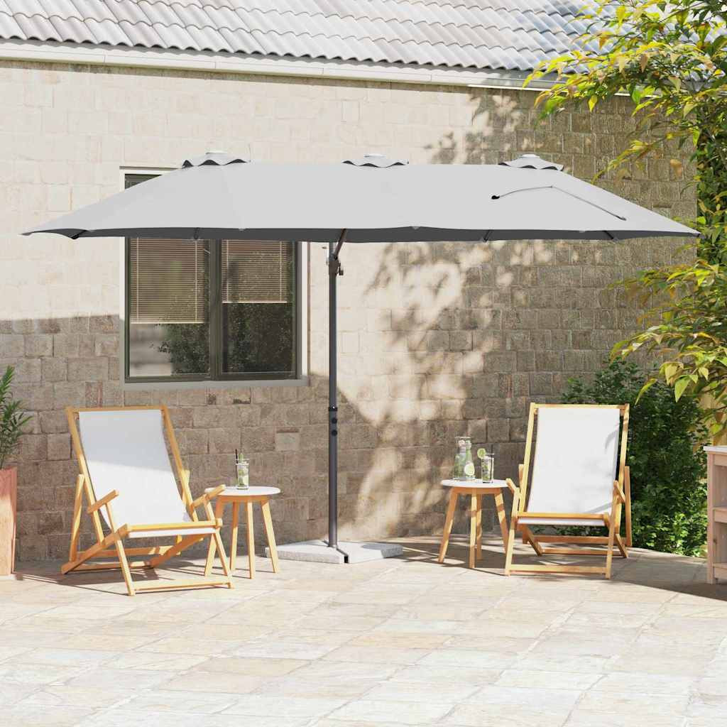 vidaXL Sonnenschirm Sand 372 x 198 x 243 cm Polyester und Aluminium