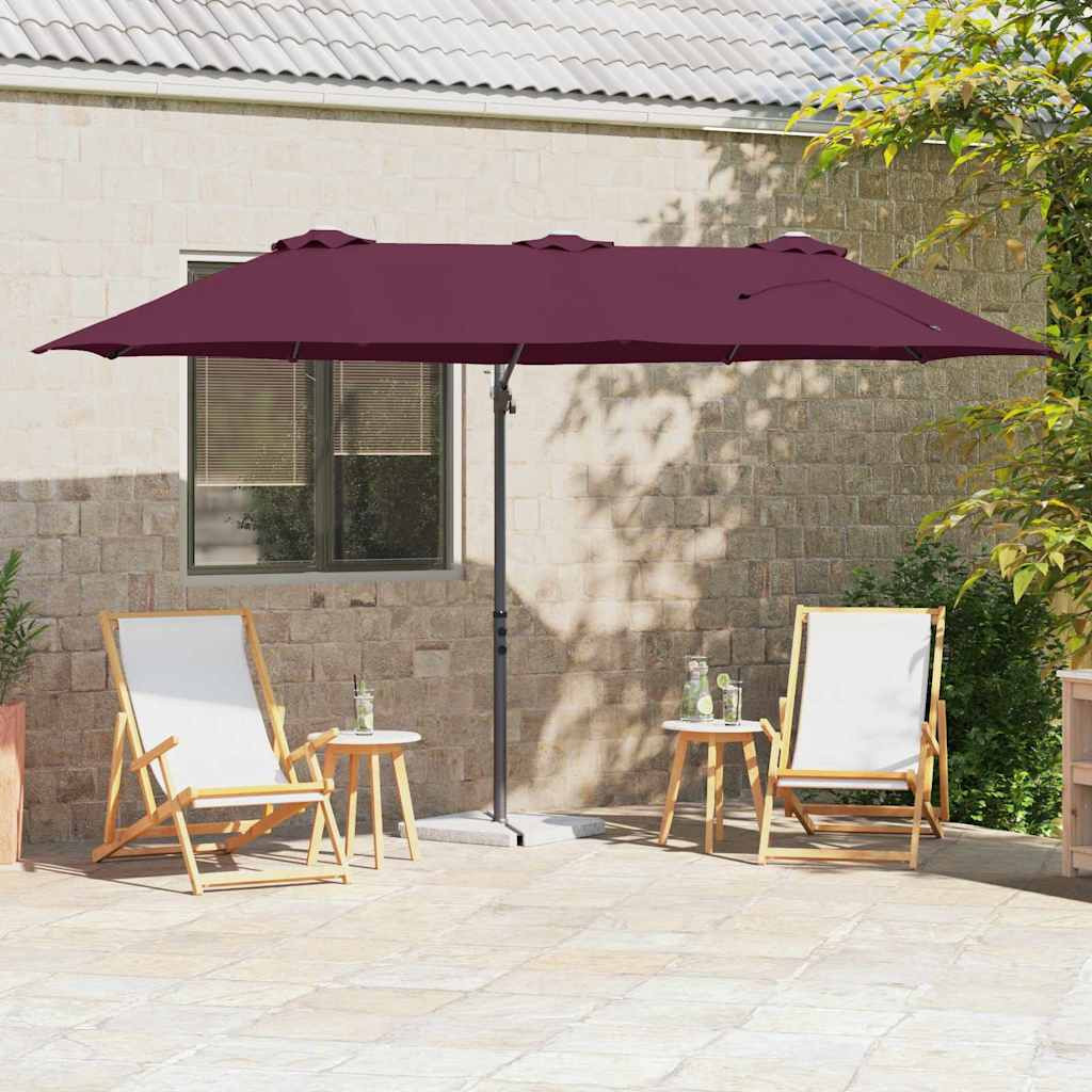vidaXL Sonnenschirm Bordeauxrot 372 x 198 x 243 cm