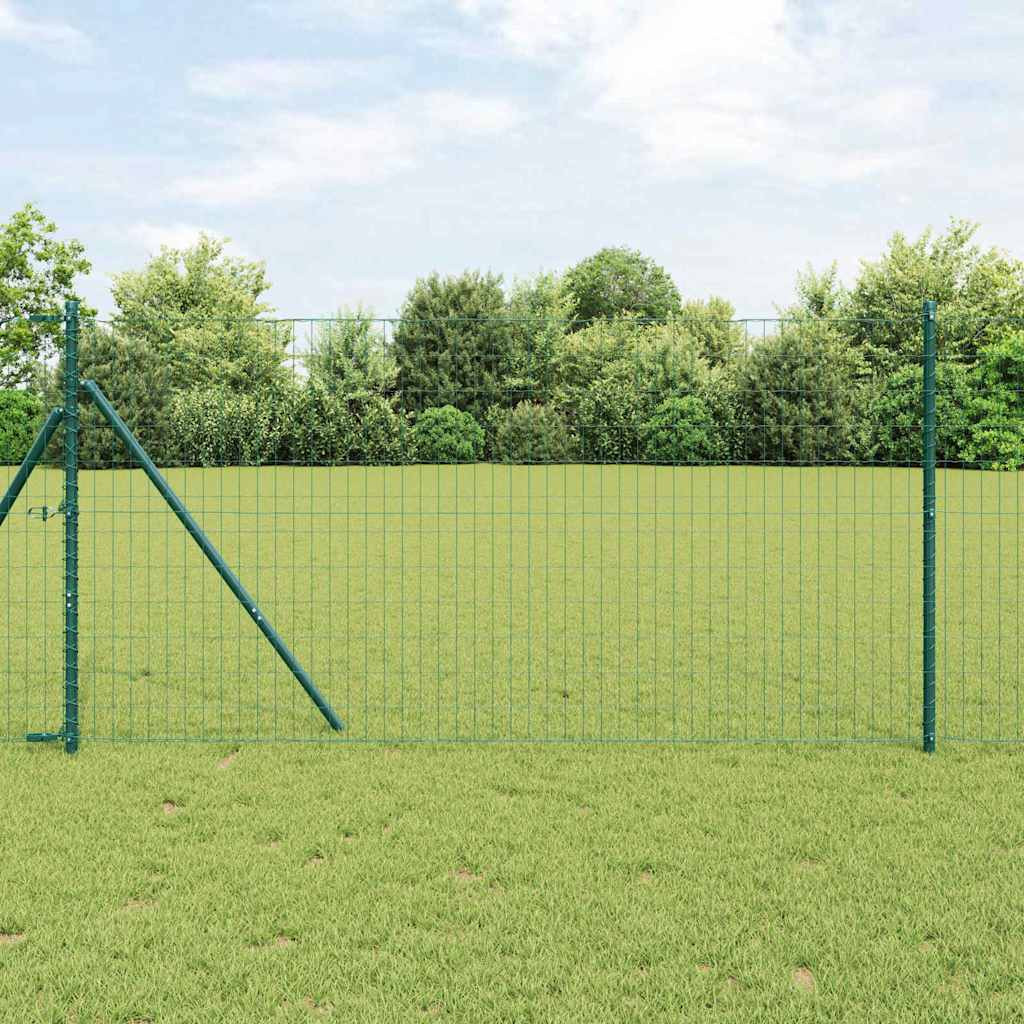 vidaXL Eurozaun Grün 1,4 x 10 m PVC-beschichtetes Eisen