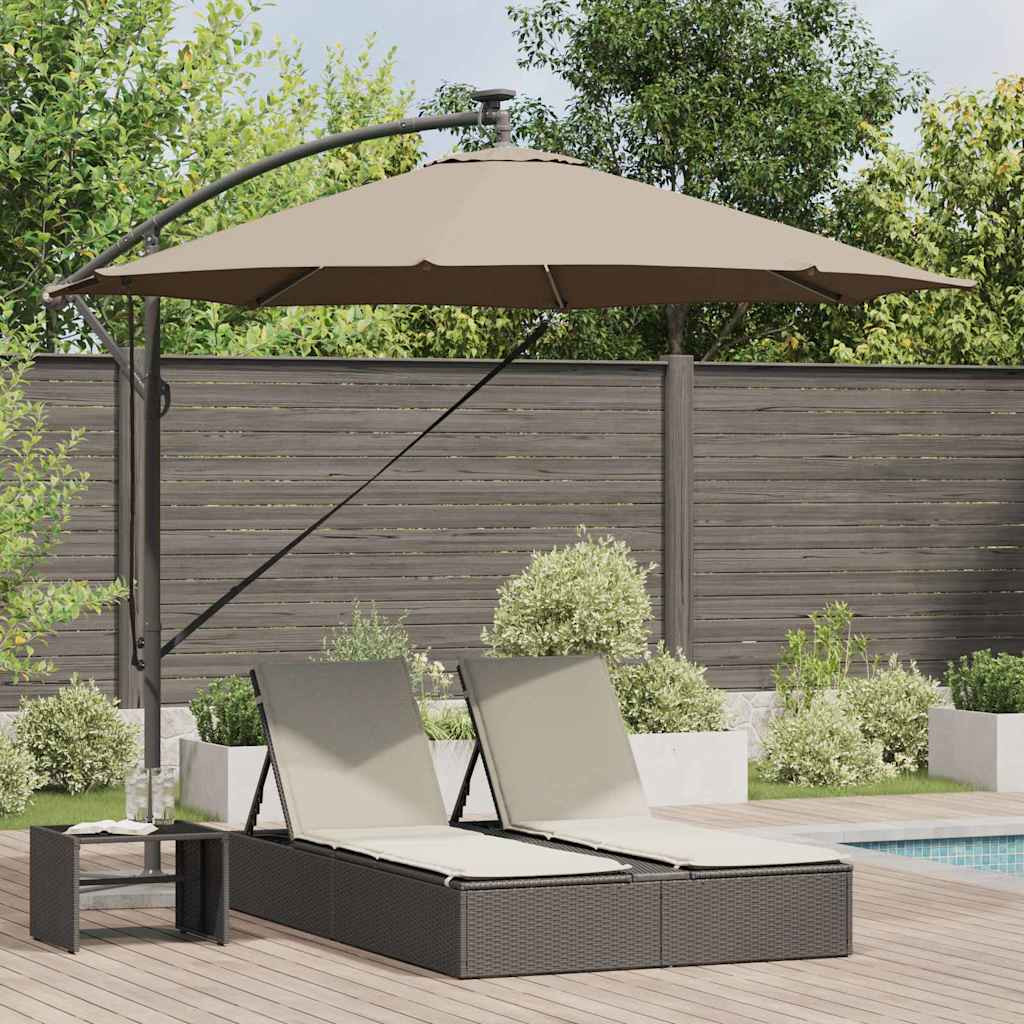 vidaXL Sonnenschirm Taupe 294 x 294 x 248 cm Polyester und Aluminium