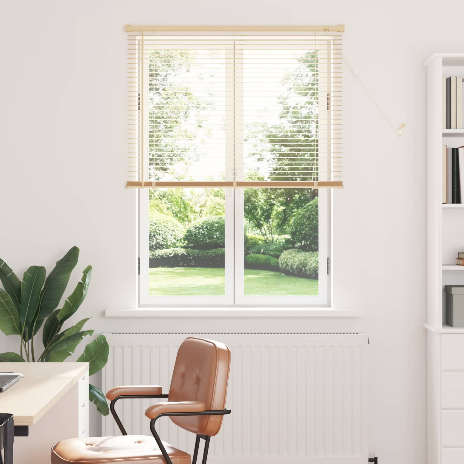 vidaXL Jalousie Hellbraun mit Muster 150 x 100 cm 25 mm PVC