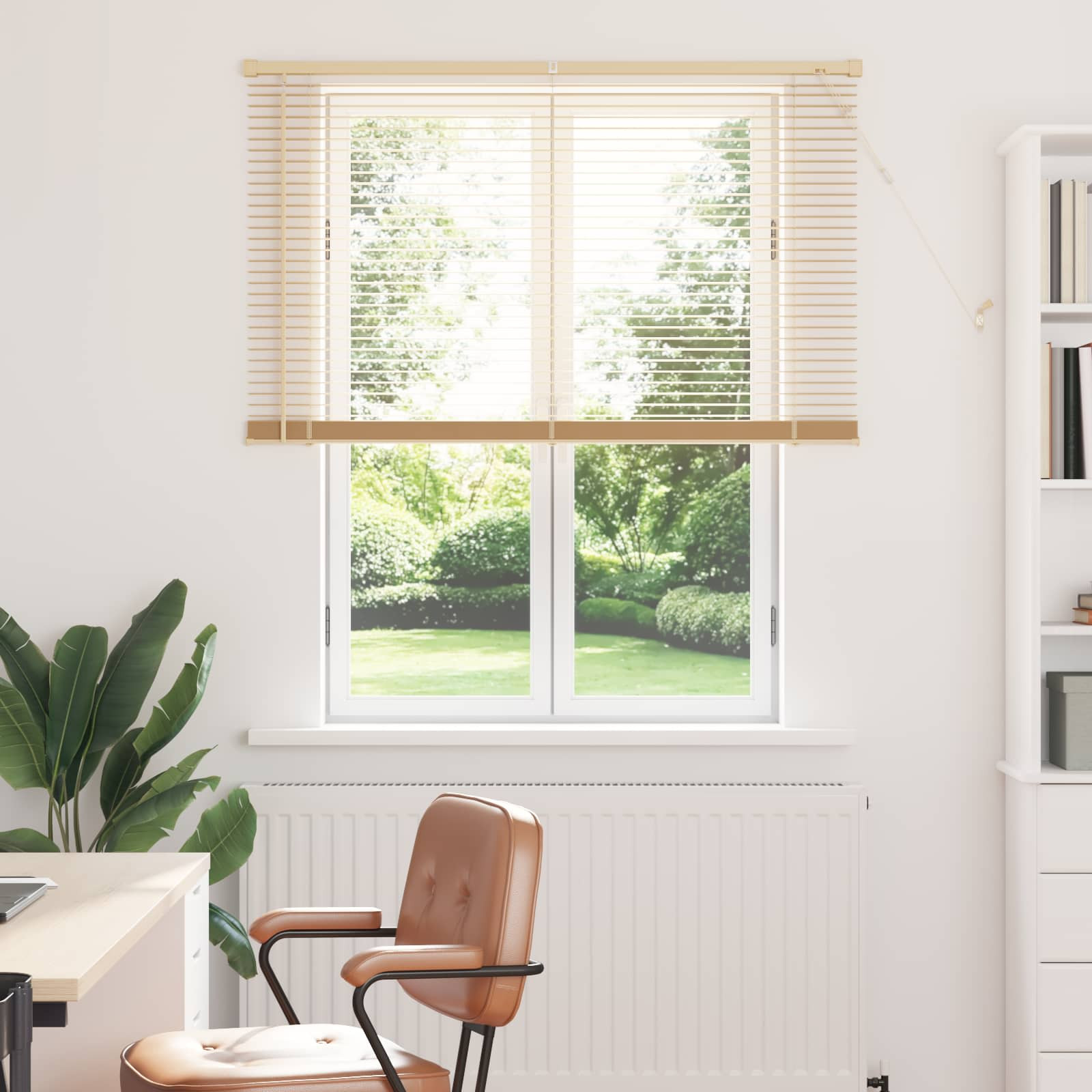 vidaXL Jalousie Hellbraun mit Muster 150 x 110 cm 25 mm PVC