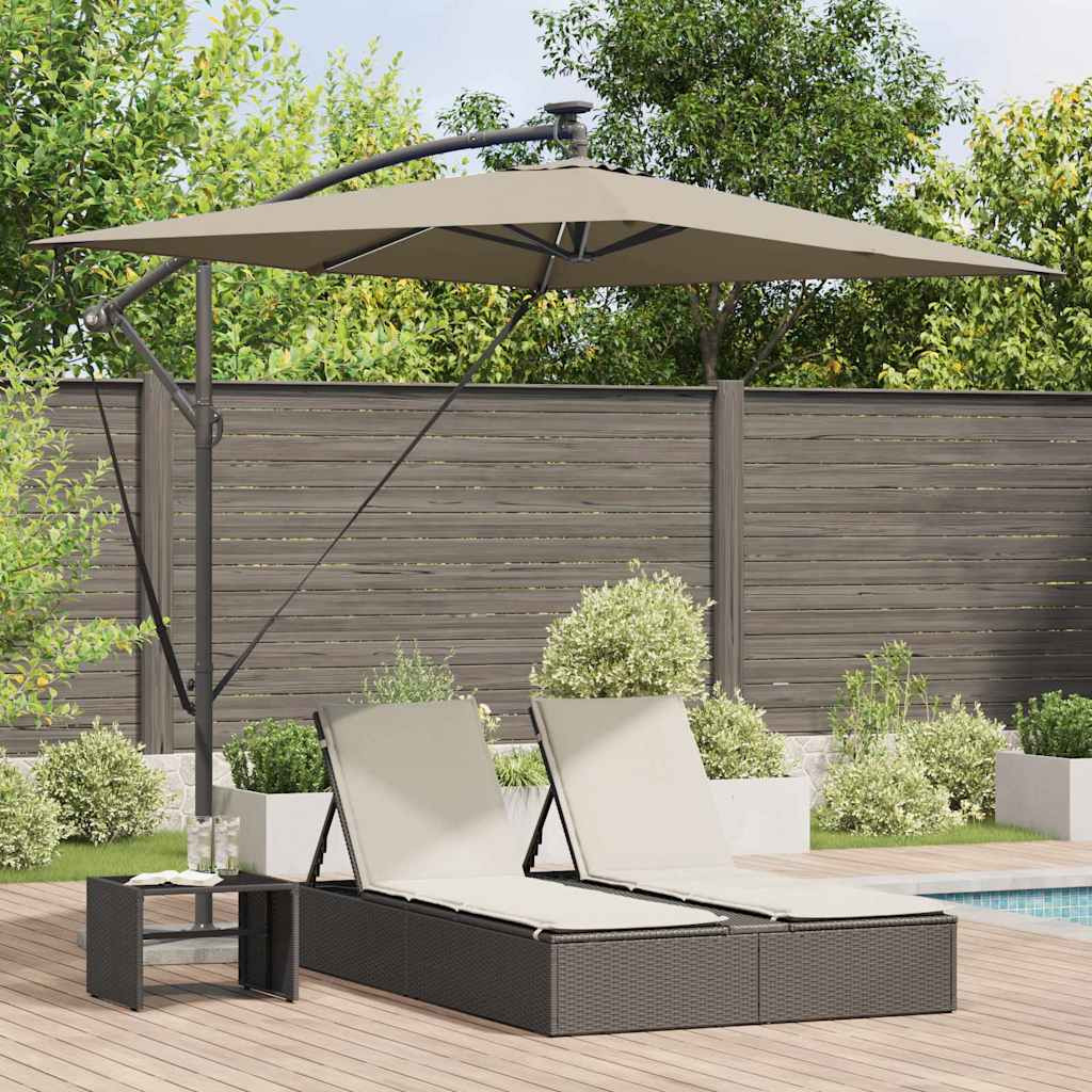 vidaXL Sonnenschirm Taupe 294 x 200 x 270 cm Polyester und Aluminium
