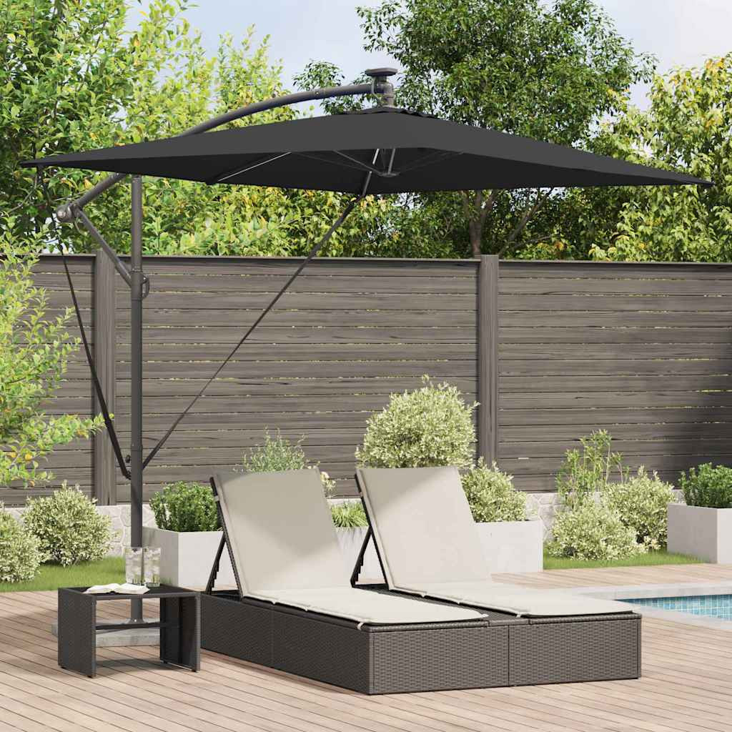 vidaXL Sonnenschirm Schwarz 294 x 200 x 270 cm Polyester und Aluminium