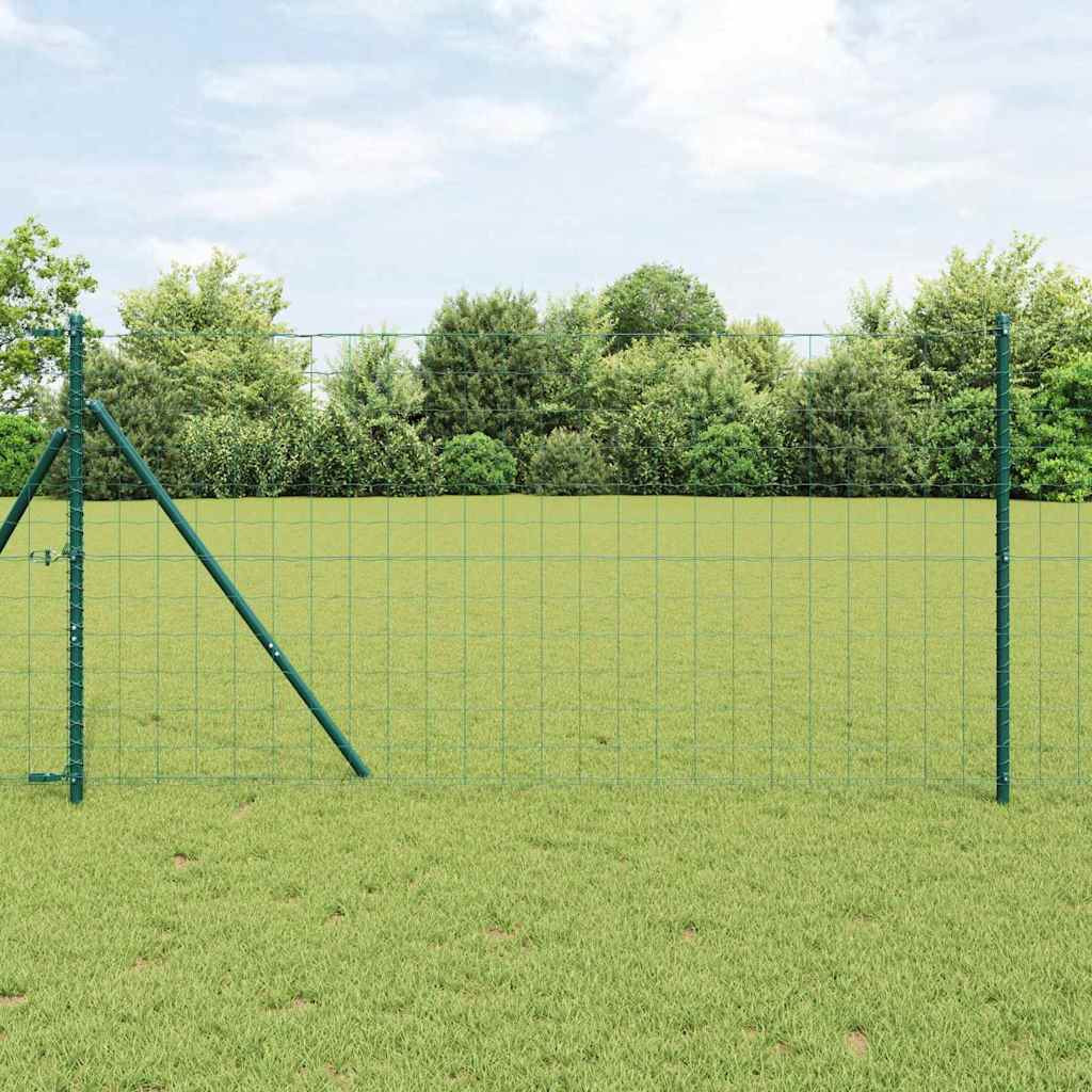 vidaXL Eurozaun Grün 1,4 x 10 m PVC-beschichtetes Eisen
