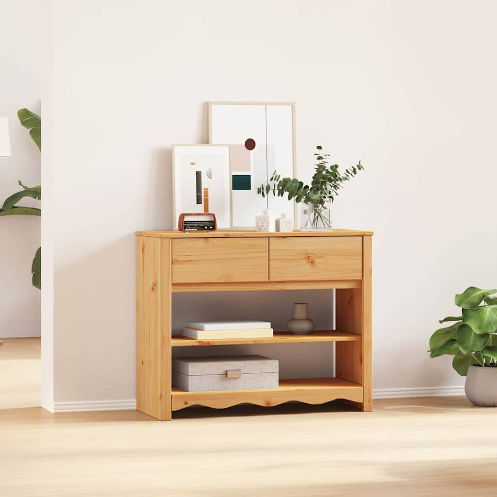 vidaXL Konsolentisch mit Schubladen Drammen Eiche 89,5 x 37 x 73 cm
