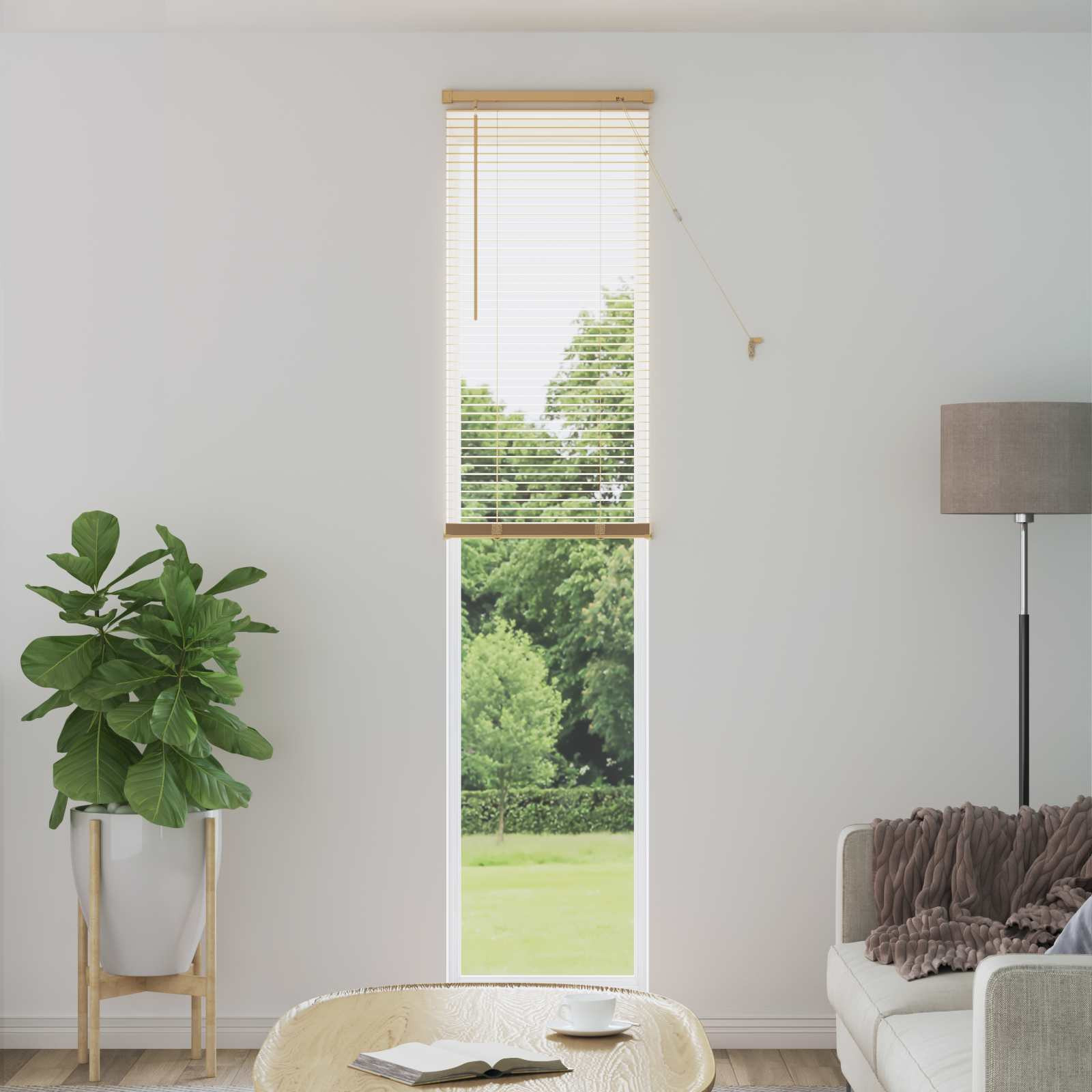 vidaXL Jalousie Hellbraun mit Muster 213 x 60 cm 25 mm PVC