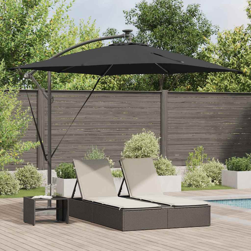 vidaXL Sonnenschirm Schwarz 249 x 249 x 250 cm Polyester und Aluminium
