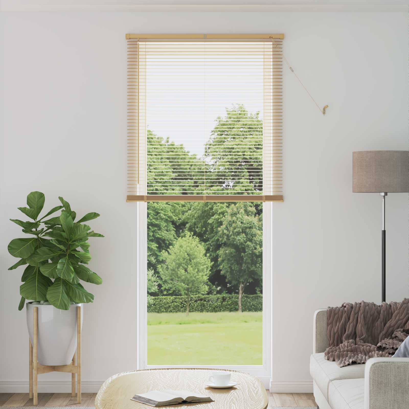 vidaXL Jalousie Hellbraun mit Muster 213 x 80 cm 25 mm PVC