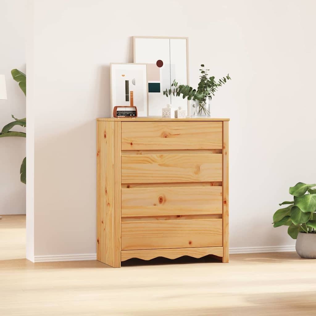 vidaXL Kommode Drammen Eiche 76,5 x 40 x 91 cm Massivholz Kiefer