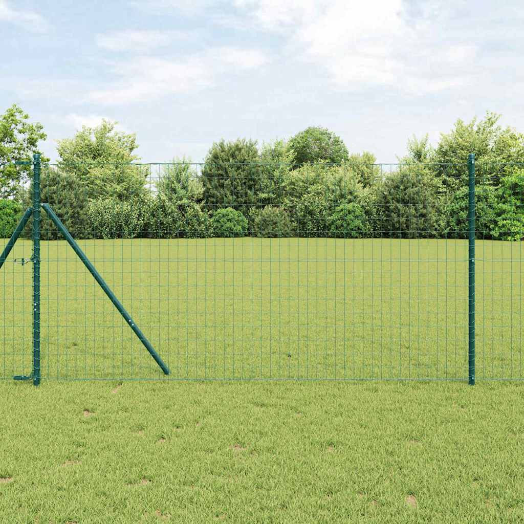 vidaXL Eurozaun Grün 1,2 x 25 m PVC-beschichtetes Eisen