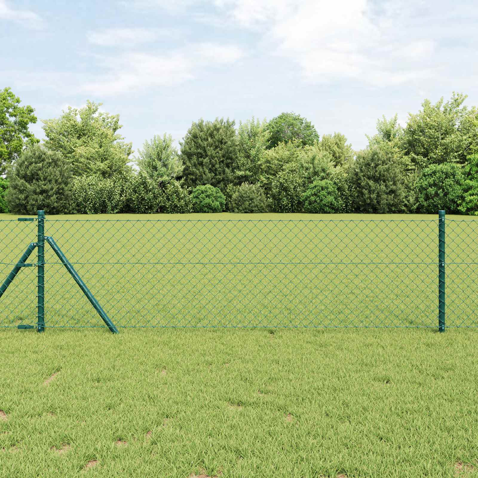 vidaXL Kettenzaun 25 x 0,8 m Stahl Grün