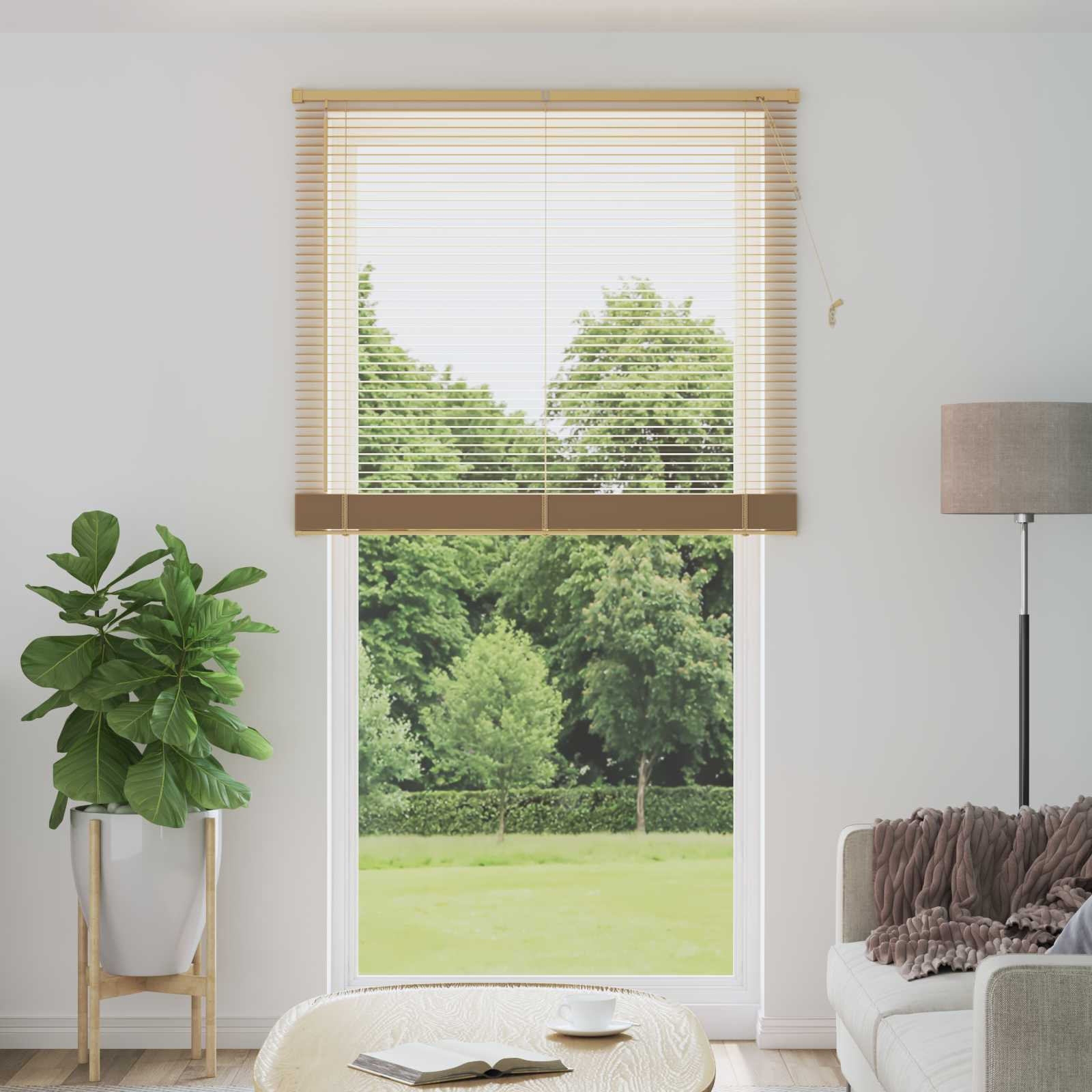 vidaXL Jalousie Hellbraun mit Muster 213 x 120 cm 25 mm PVC