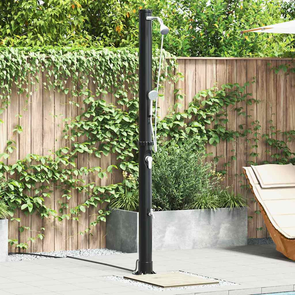 vidaXL Außen Solardusche Schwarz 217 cm PVC und Aluminium