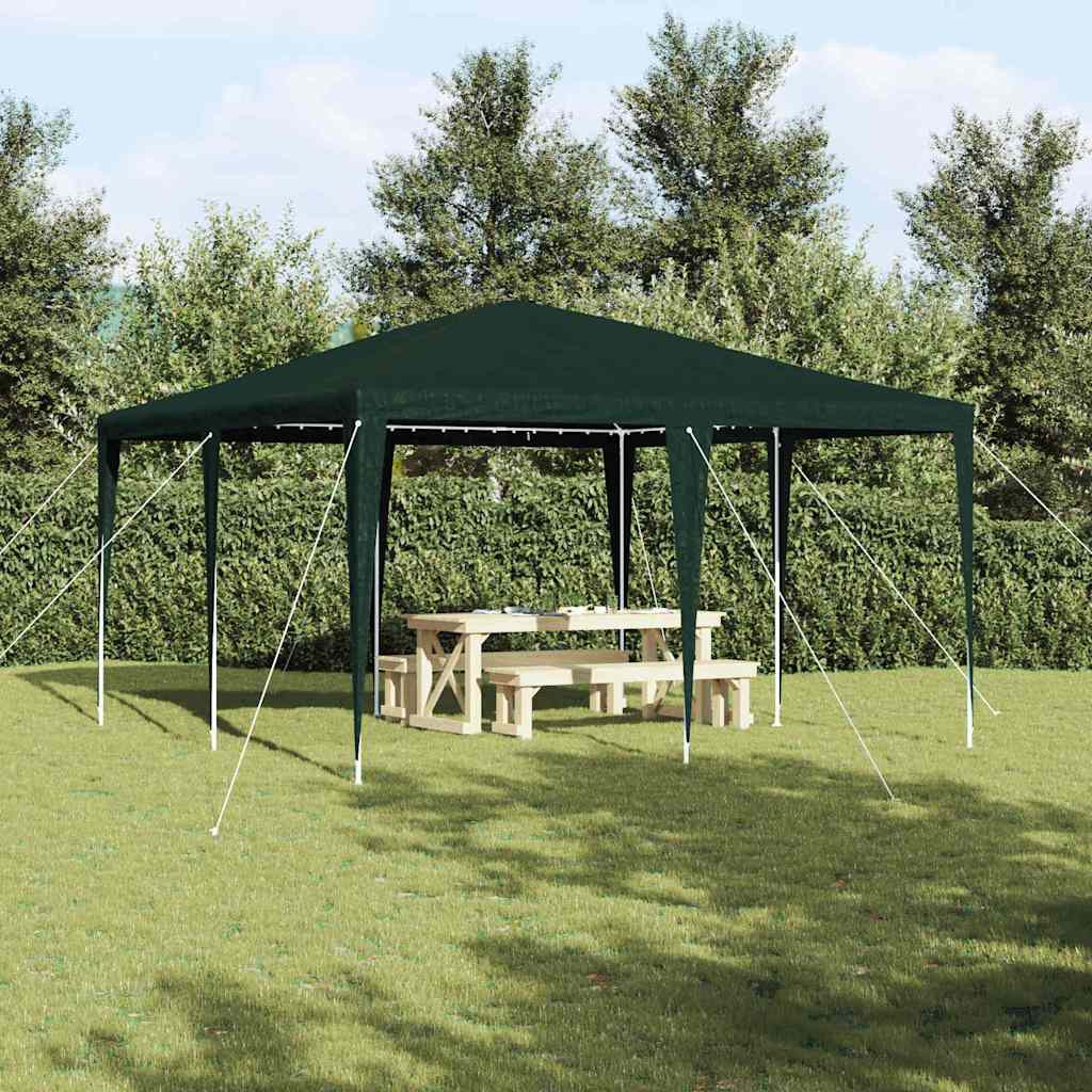 vidaXL Party-Zelt Grün 400 x 400 x 266 cm Polyethylen und Stahl