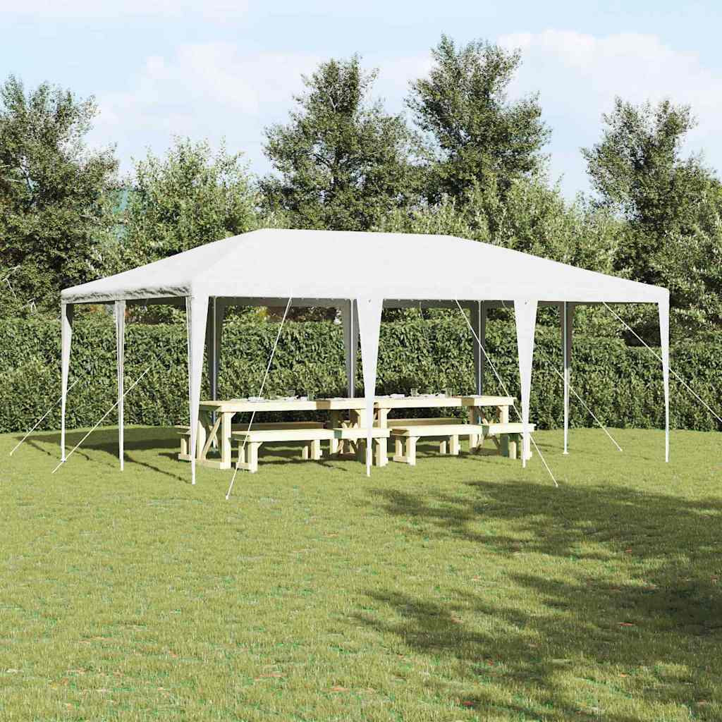 vidaXL Party-Zelt Weiß 600 x 400 x 266 cm Polyethylen und Stahl