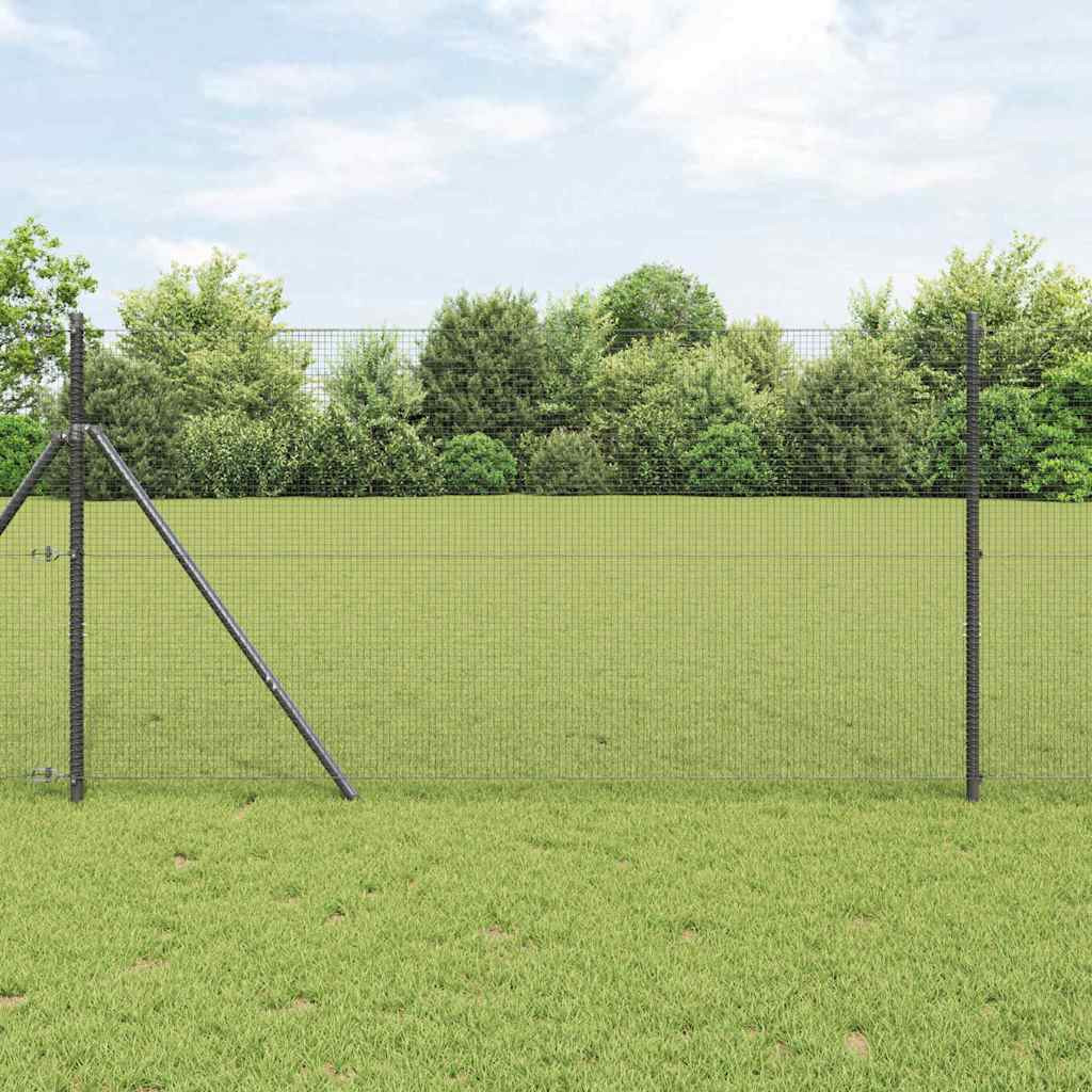 vidaXL Geschweißter Drahtzaun 1000 x 140 cm Grau